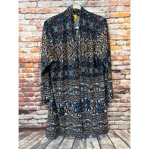 Ruby Rd. woman long sleeve Nouveau Stripe ribbed open cardigan 1x